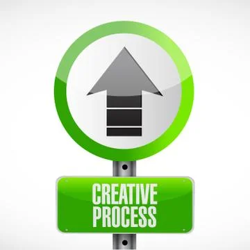 Creative process road sign concept Stock Illustration