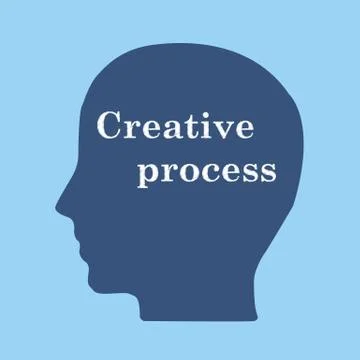 Creative process on silhouette Stock Illustration