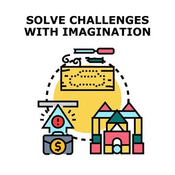 Creative process solving business challenges with imagination イラスト素材
