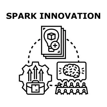 Creative process sparking innovation and business growth Stock Illustration