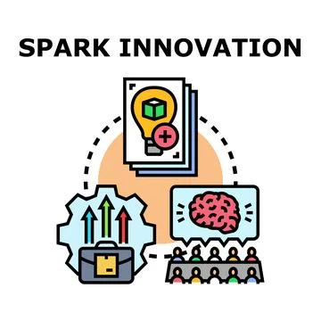 Creative process sparking innovation and business growth Stockillustratie