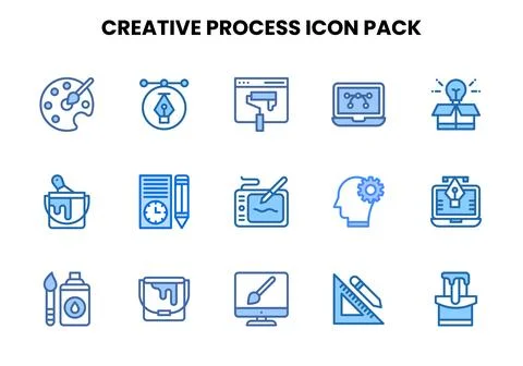 Creative Process Two Colour Scalable Icons Pack イラスト素材