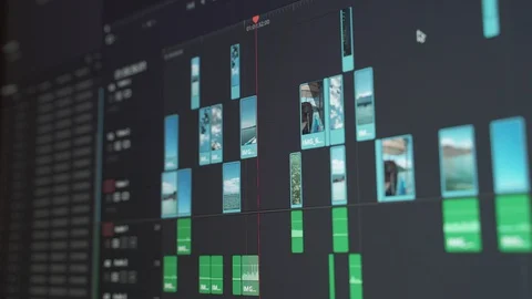 Creative process, video gluing using a video editing program. TV. Cinema. 動画素材 130075074