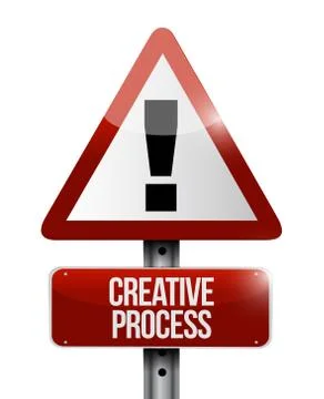 Creative process warning sign concept Stock Illustration