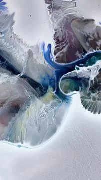 Creative process of working with alcohol ink and epoxy resin in studio Stock Photos