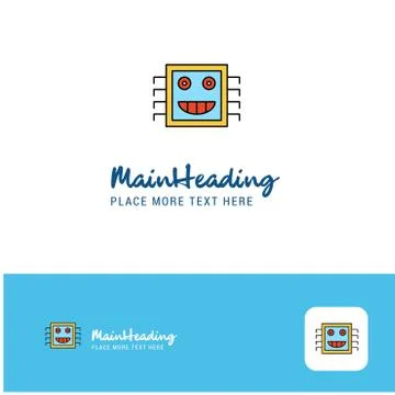 Creative Processor Logo Design. Flat color Logo place for Tagline. Vector Ill 스톡 일러스트