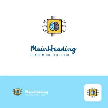 Creative Processor Logo Design. Flat color Logo place for Tagline. Vector Ill 스톡 일러스트