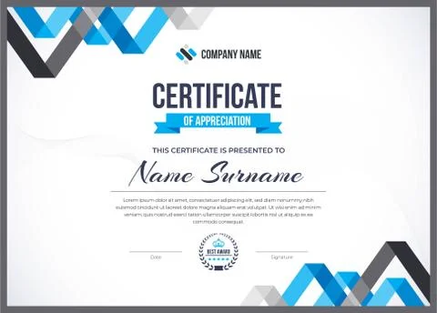 Creative professional multipurpose honor eps certificate template design Stock Illustration