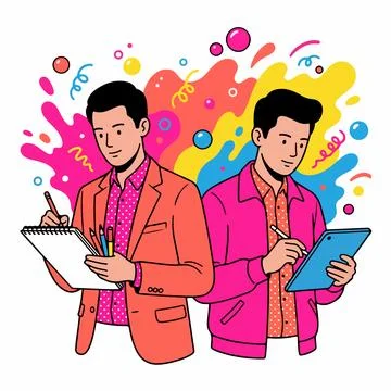 Creative Professionals at Work Illustration