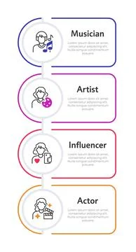 Creative professions infographic rounded rectangle Stock Illustration