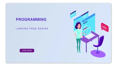 Creative Programming Landing Page Design for Web Development Projects Video stock 341920093
