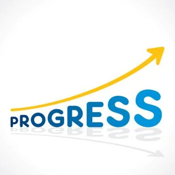 Creative progress word growth graph vector Stock Illustration