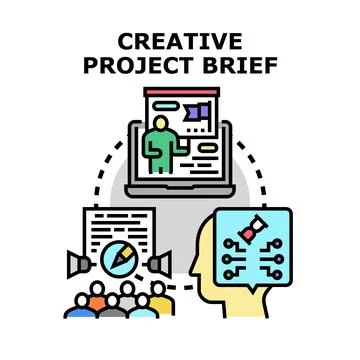 Creative project brief developing and presenting new ideas Illustrazione stock