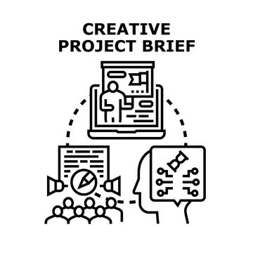 Creative project brief developing and presenting new ideas Illustrazione stock