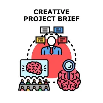 Creative project brief documenting ideas and solutions Stock Illustration