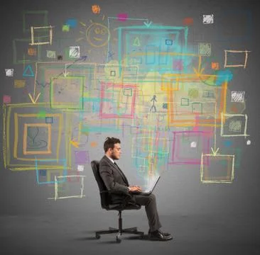 Creative project of a businessman 스톡 일러스트