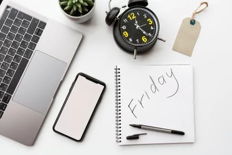 Creative promotion composition for Black friday sale on white background, nex Stock-Fotos