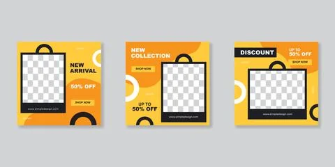 Creative promotion square web banner for social media mobile apps. Illustrazione stock