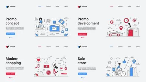 A Creative Promotional Concept and Development Web Template featuring Modern 스톡 일러스트