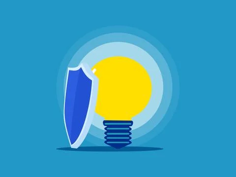 Creative protection. lamp protection shield Stock Illustration