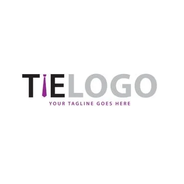 Creative purple tie logo design, vector Illustrazione stock