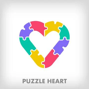 Creative puzzle heart logo. Stock Illustration