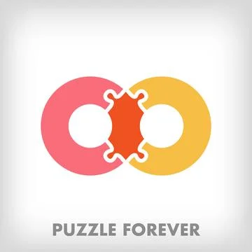 Creative puzzle pieces infinity logo. Stock Illustration
