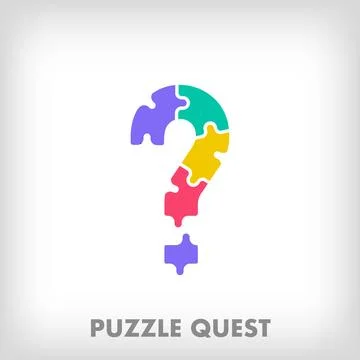 Creative puzzle quest logo. Stock Illustration