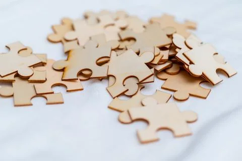 Creative puzzle solutions home workspace visual content minimalist environment Stock Photos