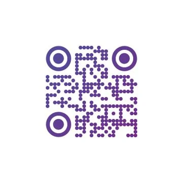 Creative QR code sign round icon. Scan code symbol. Circle corners. vector Stock Illustration