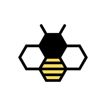 Creative Queen Bee Lines icon. Bee hexagon logo. Vector illustration. Stock Illustration