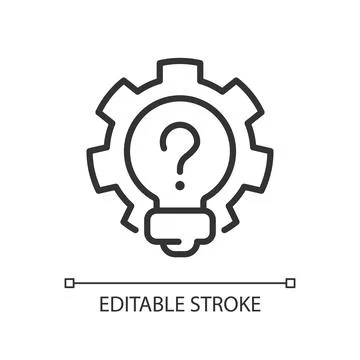 Creative question linear icon Stock Illustration