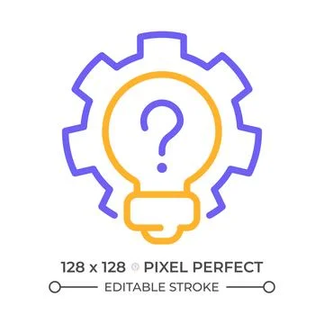 Creative question two color line icon Illustrazione stock