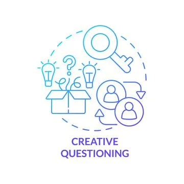 Creative questioning blue gradient concept icon Stock Illustration