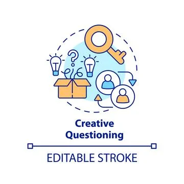 Creative questioning concept icon イラスト素材