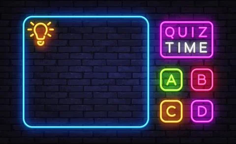 Creative quiz interface with left answer zone and icons for ABCD on the right Stock Illustration