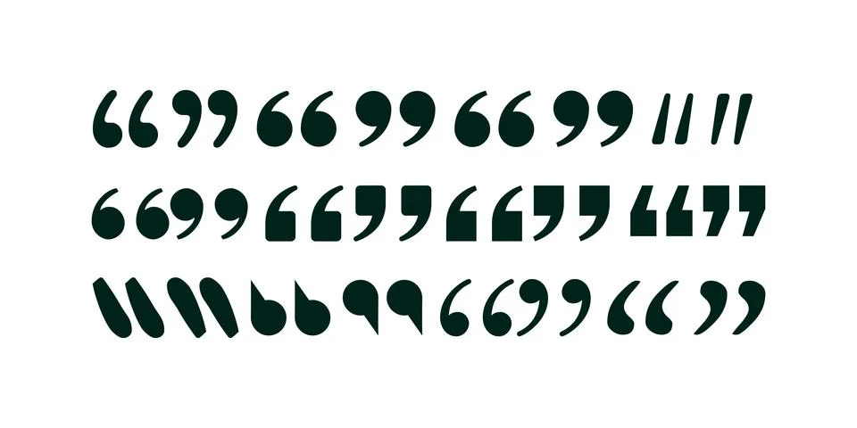 Creative Quotation Marks Unique Styles for Text and Design Enhancements, let Stock Illustration