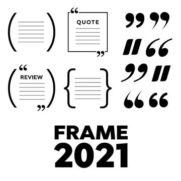 Creative quote and comment text frame template. Empty quote bubble. Color quo Stock Illustration