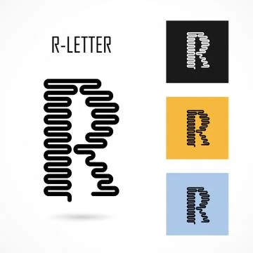 Creative R- letter icon abstract logo design vector template.Creative R- alph Stock Illustration