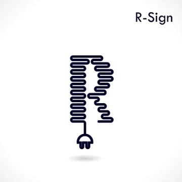Creative R- letter icon abstract logo design vector template Stock Illustration