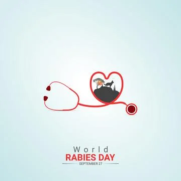 Creative Rabies Day ads design. World Rabies Day, Celebrated in United Stat.. Stock Illustration