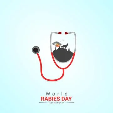 Creative Rabies Day ads design. World Rabies Day, Celebrated in United Stat.. Stock Illustration