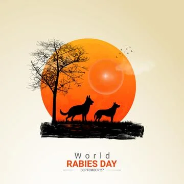 Creative Rabies Day ads design. World Rabies Day, Celebrated in United Stat.. Stock Illustration