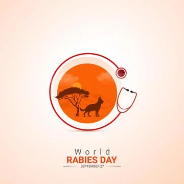 Creative Rabies Day ads design. World Rabies Day, Celebrated in United Stat.. Stock Illustration