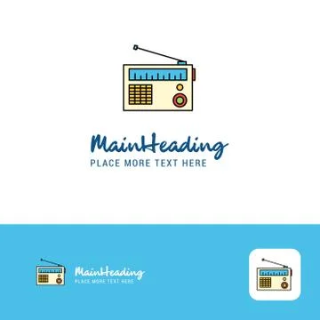 Creative Radio Logo Design. Flat color Logo place for Tagline. Vector Illustr Stock Illustration