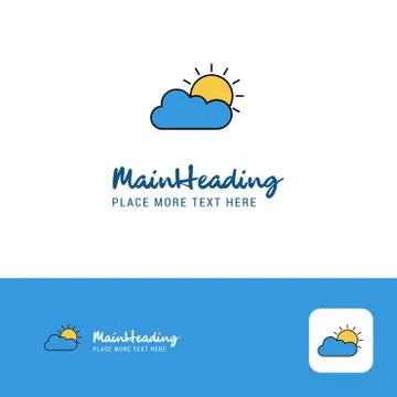 Creative Raining Logo Design. Flat color Logo place for Tagline. Vector Illus Illustrazione stock