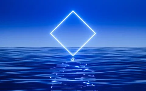 Creative ray lines on the water surface, 3d rendering. Stockillustratie