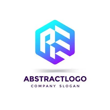 Creative RE joint letter Minimal logo Stock Illustration