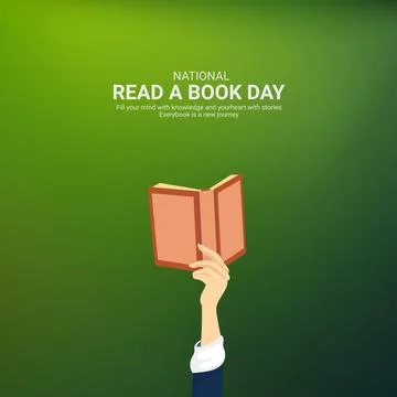 Creative Read a Book Day ads design. National Read a Book Day, Celebrated i.. Stock Illustration