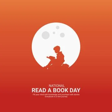 Creative Read a Book Day ads design. National Read a Book Day, Celebrated i.. Stock Illustration